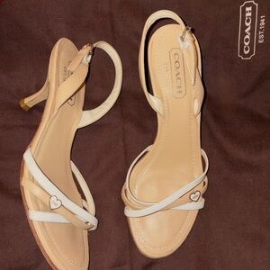 vintage Coach Charli P445 heart strappy Kitten heels